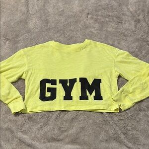 Athletic Works Kids Long Sleeve Tee - Yellow with Black Print